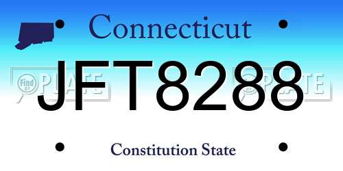 JFT8288 Connecticut License Plate