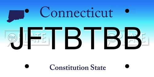 JFTBTBB Connecticut License Plate