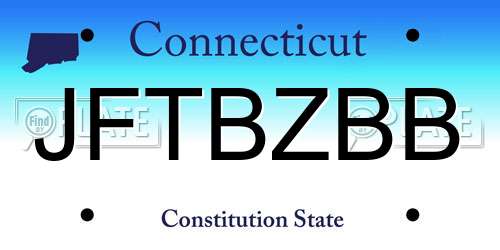 JFTBZBB Connecticut License Plate