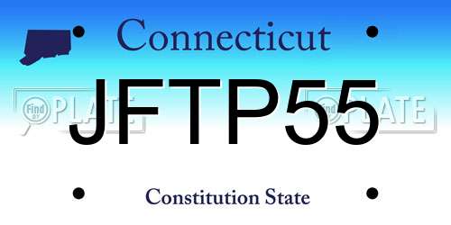JFTP55 Connecticut License Plate