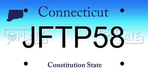 JFTP58 Connecticut License Plate