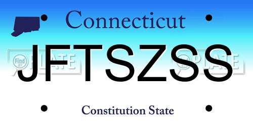 JFTSZSS Connecticut License Plate