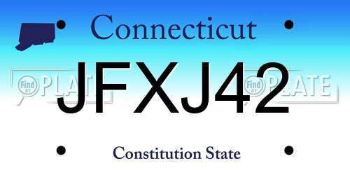 JFXJ42 Connecticut License Plate