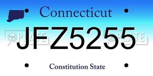 JFZ5255 Connecticut License Plate