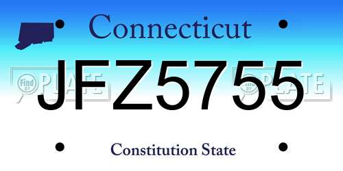 JFZ5755 Connecticut License Plate