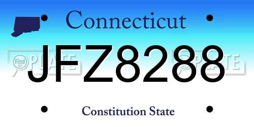 JFZ8288 Connecticut License Plate
