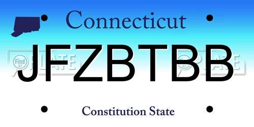 JFZBTBB Connecticut License Plate