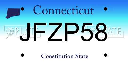 JFZP58 Connecticut License Plate