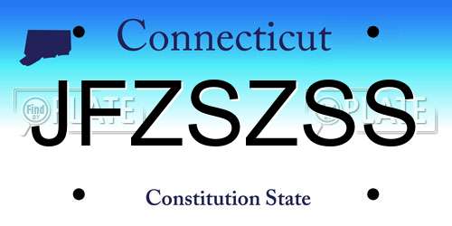 JFZSZSS Connecticut License Plate