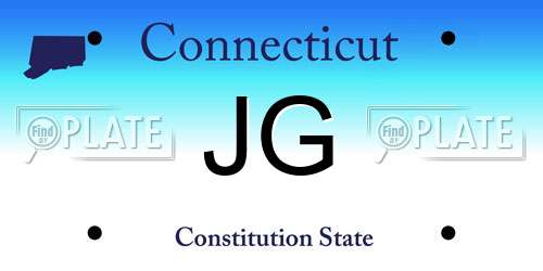 JG Connecticut License Plate