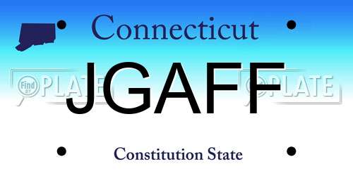 JGAFF Connecticut License Plate