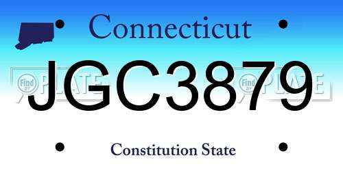 JGC3879 Connecticut License Plate
