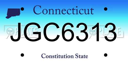 JGC6313 Connecticut License Plate