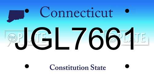 JGL7661 Connecticut License Plate