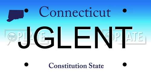 JGLENT Connecticut License Plate