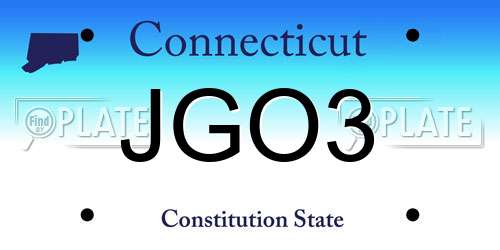 JGO3 Connecticut License Plate