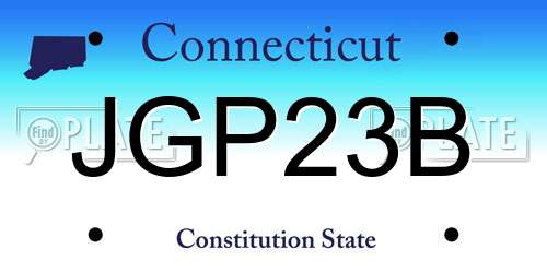 JGP23B Connecticut License Plate