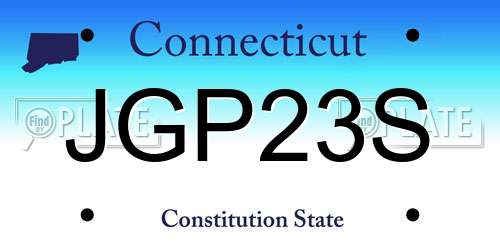 JGP23S Connecticut License Plate