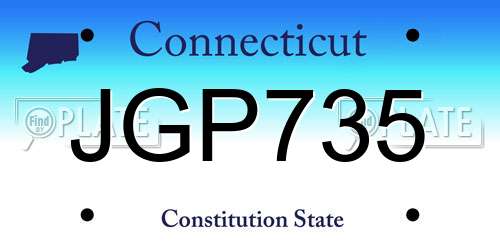 JGP735 Connecticut License Plate