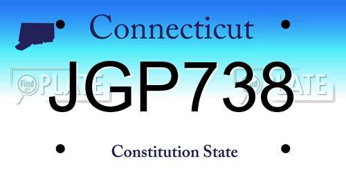 JGP738 Connecticut License Plate