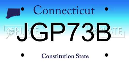 JGP73B Connecticut License Plate
