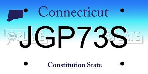 JGP73S Connecticut License Plate