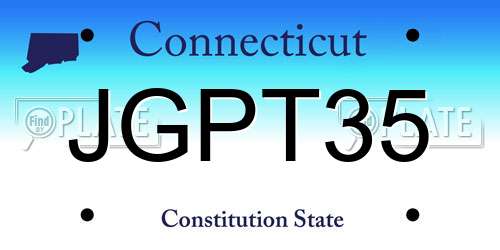 JGPT35 Connecticut License Plate