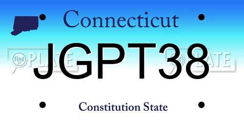 JGPT38 Connecticut License Plate