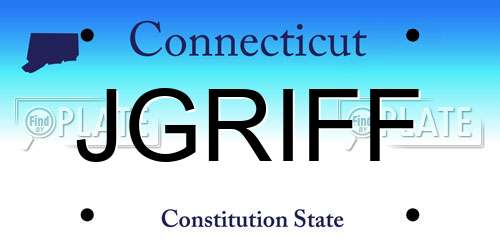 JGRIFF Connecticut License Plate