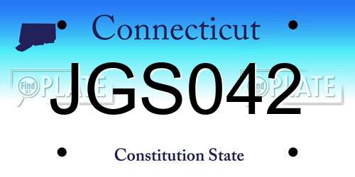 JGS042 Connecticut License Plate