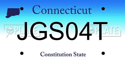 JGS04T Connecticut License Plate