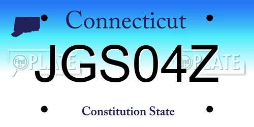 JGS04Z Connecticut License Plate