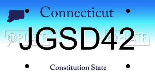 JGSD42 Connecticut License Plate