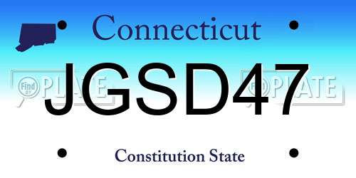 JGSD47 Connecticut License Plate