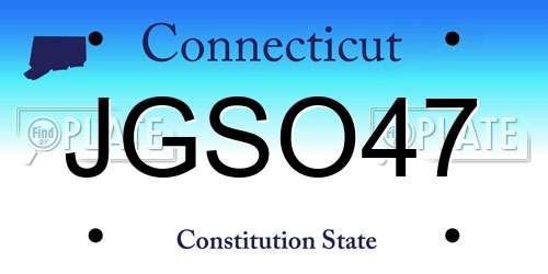 JGSO47 Connecticut License Plate