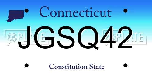 JGSQ42 Connecticut License Plate