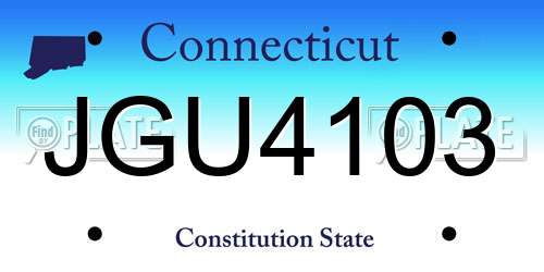 JGU4103 Connecticut License Plate