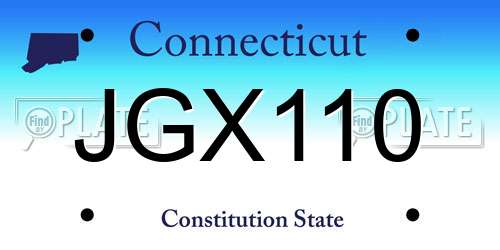 JGX110 Connecticut License Plate