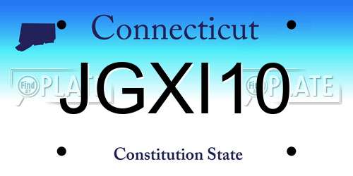 JGXI10 Connecticut License Plate
