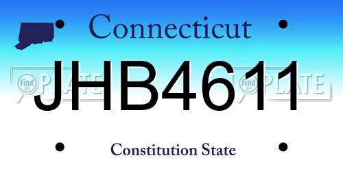 JHB4611 Connecticut License Plate