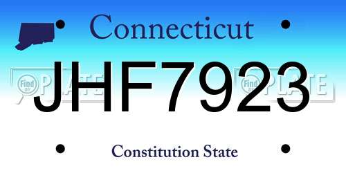 JHF7923 Connecticut License Plate