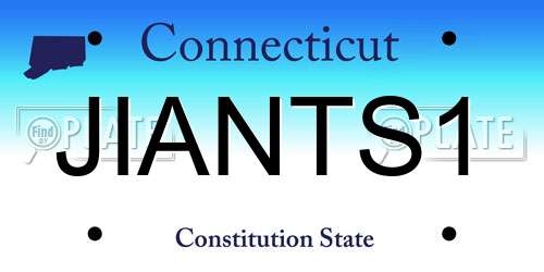 JIANTS1 Connecticut License Plate