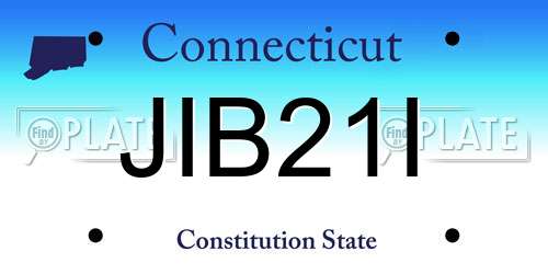 JIB21I Connecticut License Plate