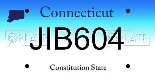 JIB604 Connecticut License Plate