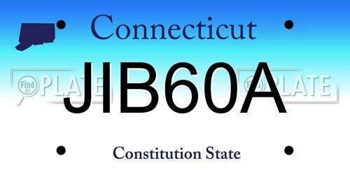 JIB60A Connecticut License Plate