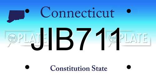 JIB711 Connecticut License Plate