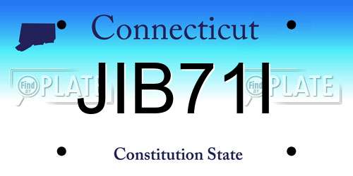 JIB71I Connecticut License Plate