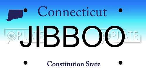 JIBBOO Connecticut License Plate