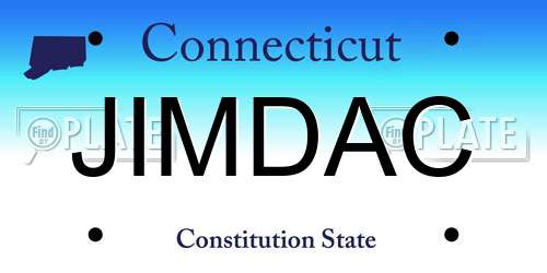 JIMDAC Connecticut License Plate