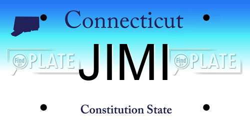 JIMI Connecticut License Plate
